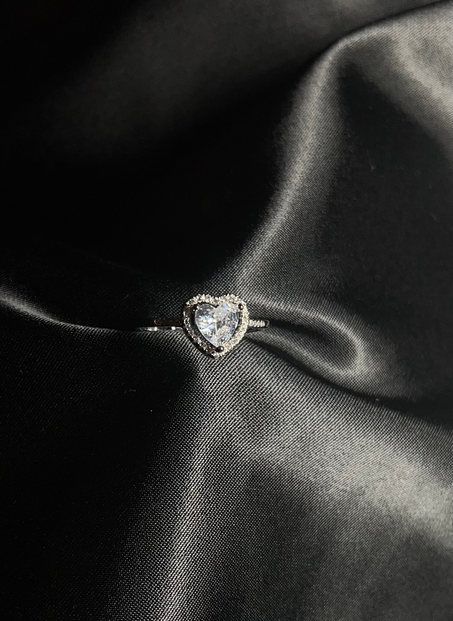 Serenity Heart Ring in Silber- verstellbar